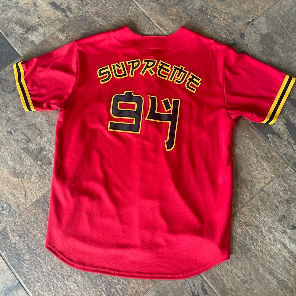 SUPREME Red Rum Baseball Jersey SS19